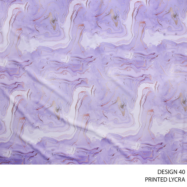 LYCRA PRINT FABRIC 150CM LILAC ROLL ROLL 001