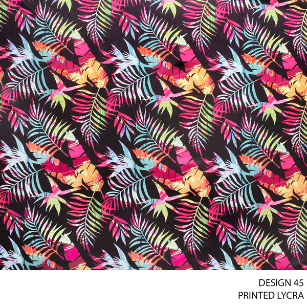 LYCRA PRINT FABRIC BLACK ROLL ROLL 007