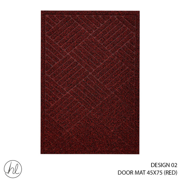 DOOR MAT (45X75) (DESIGN 02) (RED)