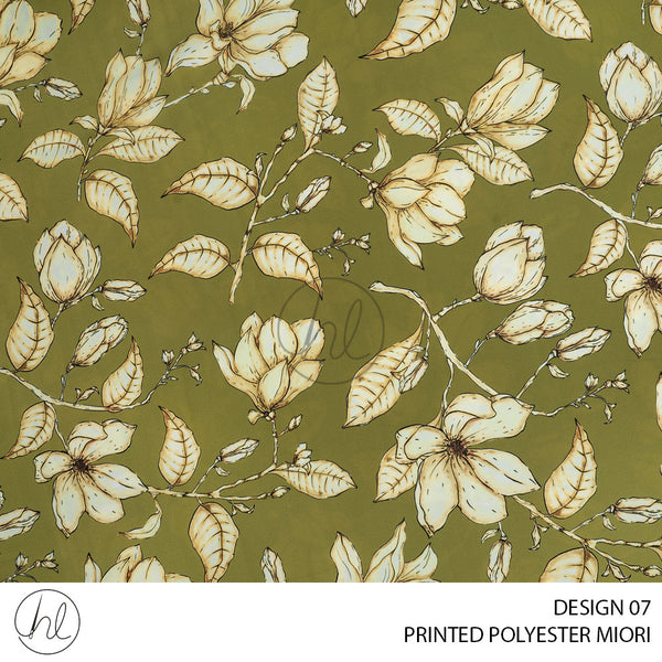 Printed Polyester Miori (83) Avocado (Design 07) (150cm) Per M