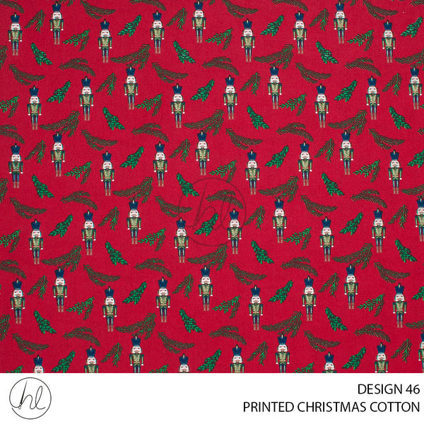 PRINTED CHRISTMAS COTTON (51) RED (145CM) PER M