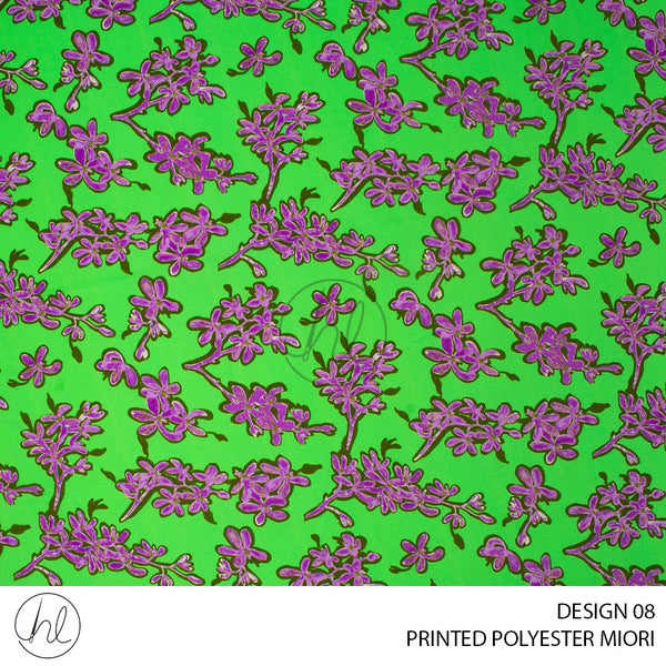 Printed Polyester Miori (83) Mint (Design 08) (150cm) Per M