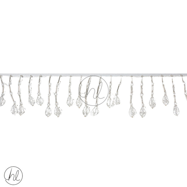 Fringe Beaded (6cm) (White)