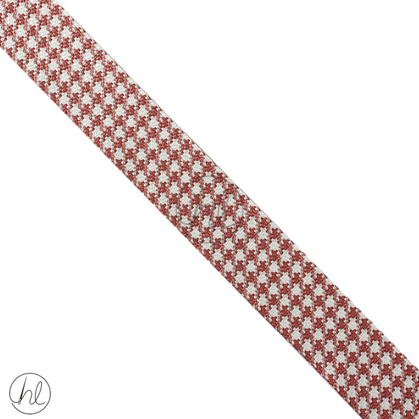 Ribbon 2 Tone Fancy (40mm)  (Maroon/Wht)