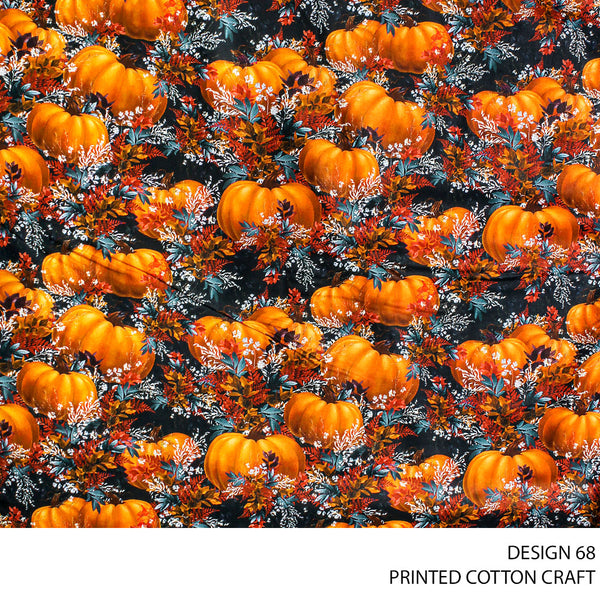 COTTON CRAFT DIGITAL FABRIC ORANGE ROLL ROLL 002