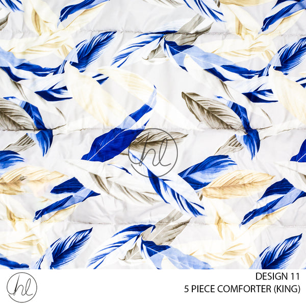5 PIECE COMFORTER (DESIGN 11) (BLUE/WHITE/CREAM) (240X260CM)
