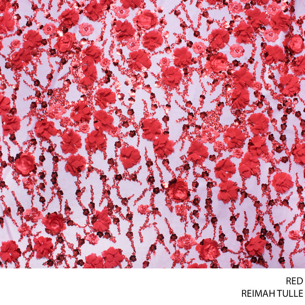 REIMAH FABRIC 140CM RED ROLL ROLL 001