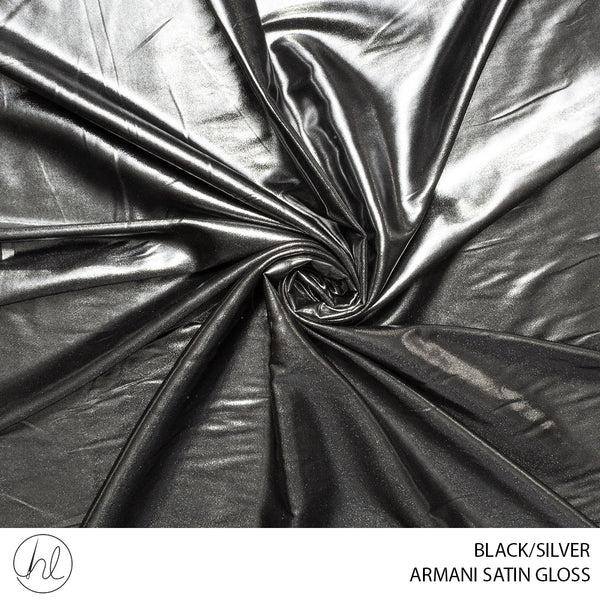 Armani satin gloss (51) black/silver (150cm) per m