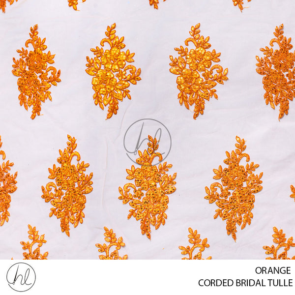 Corded Bridal Tulle (53) Orange (140cm) Per M