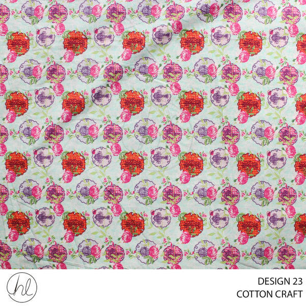 COTTON CRAFT OEKO-TEX STANDARD PRINTED FABRIC MINT ROLL ROLL 001