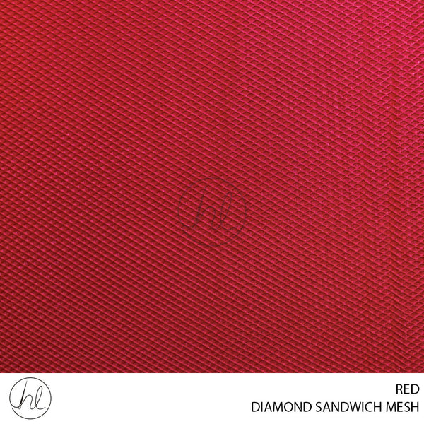 DIAMOND SANDWICH MESH (781) RED (150CM) PER M
