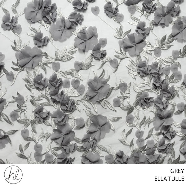 TULLE ELLA FABRIC 130CM GREY ROLL ROLL 001