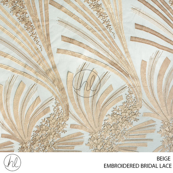 Embroidered Bridal Lace (56) Beige (140cm) Per M
