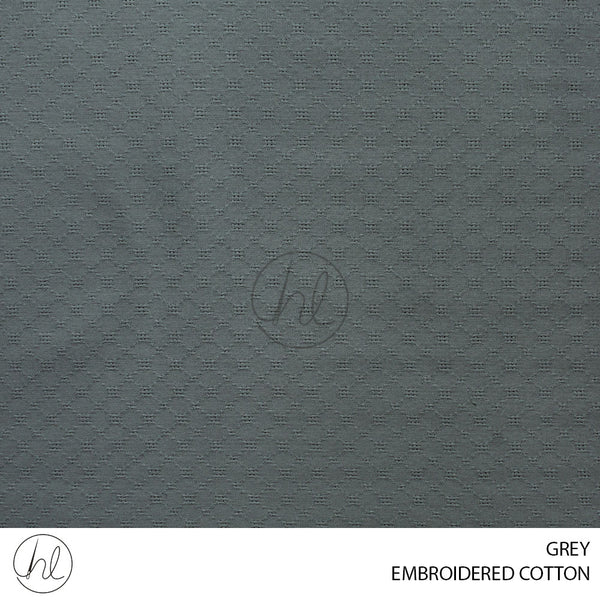 Embroidered cotton (51) grey (150cm) per m