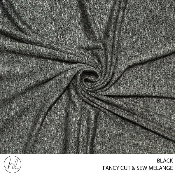 FANCY CUT AND SEW MELANGE (51) BLACK (150CM) PER M