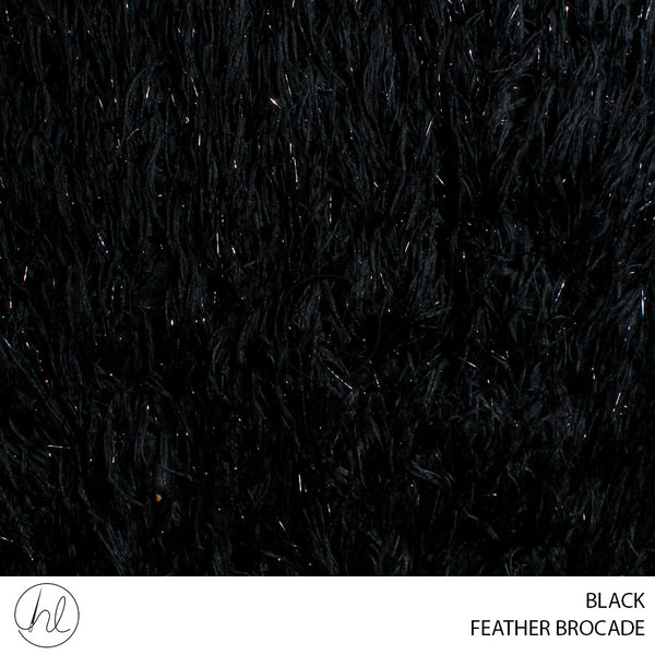 BROCADE FEATHER FABRIC BLACK ROLL 001 1