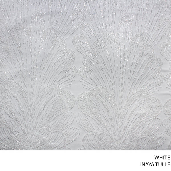 INAYA FABRIC 140CM WHITE ROLL ROLL 001