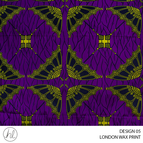 London Wax Print (55) Plum (Design 05) (110cm) Per M