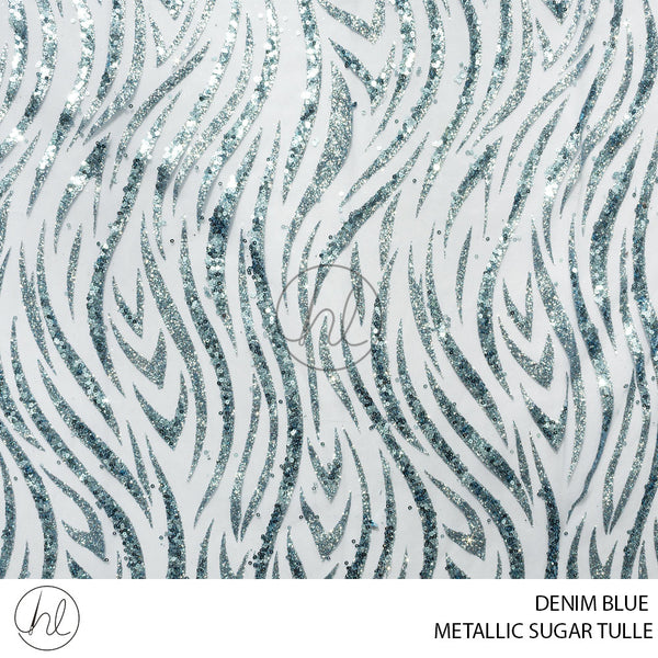 Metallic Sugar Tulle (53) Denim Blue (140cm) Per M