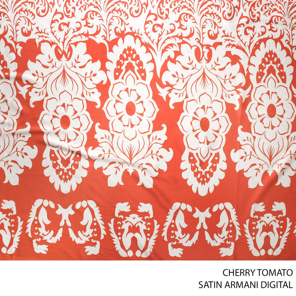 SATIN ARMANI DIGITAL ARIANAI FABRIC 150CM CHERRY TOMATO ROLL ROLL 001