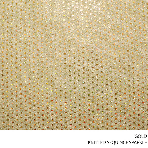 SEQUINCE KNITTED SPANGLE FABRIC 150CM GOLD