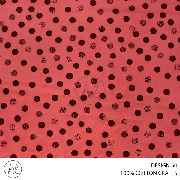 COTTON CRAFT POLKA PRINTED FABRIC DOT MELON ROLL ROLL 001