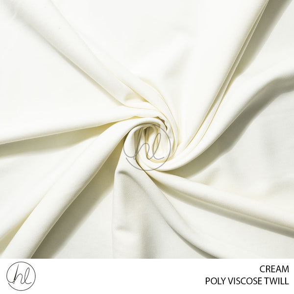Poly viscose twill (51) cream (150cm) per m