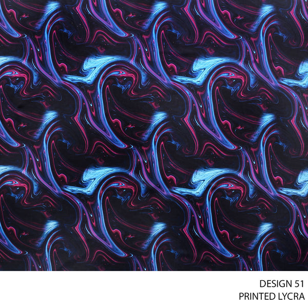 LYCRA PRINT FABRIC NAVY ROLL ROLL 004