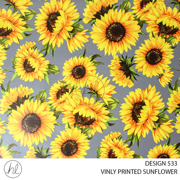 C/D Vinly Printed Flower (Dark Grey)