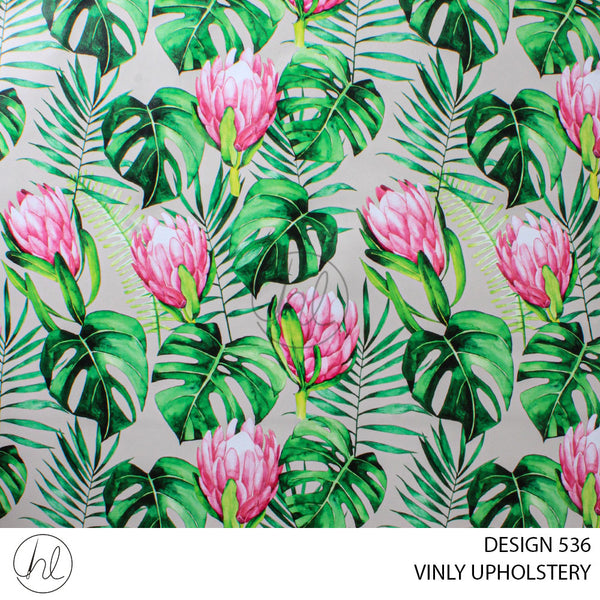 C/D Vinly Printed Protea and Leaves(Beige)