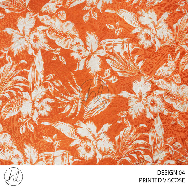 Printed Viscose Nissa (51) Rust (Design 04) (150cm) Per M