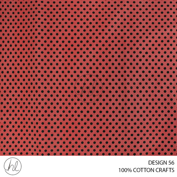 COTTON CRAFT POLKA DOTS SML FABRIC RED/ORANGE ROLL ROLL 001