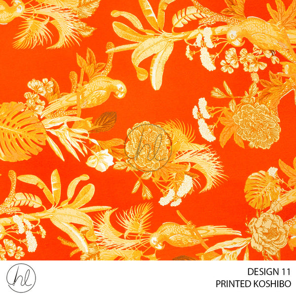 Printed Koshibo (51) Orange (Design 11) (150cm) Per M