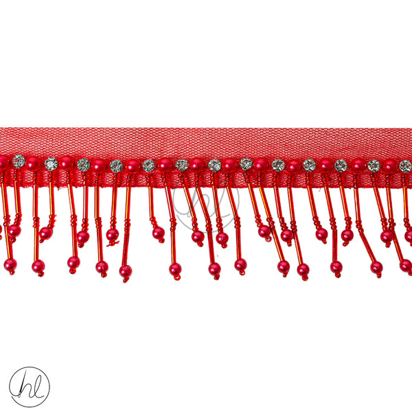 Fringe Beaded (6cm) (Red)