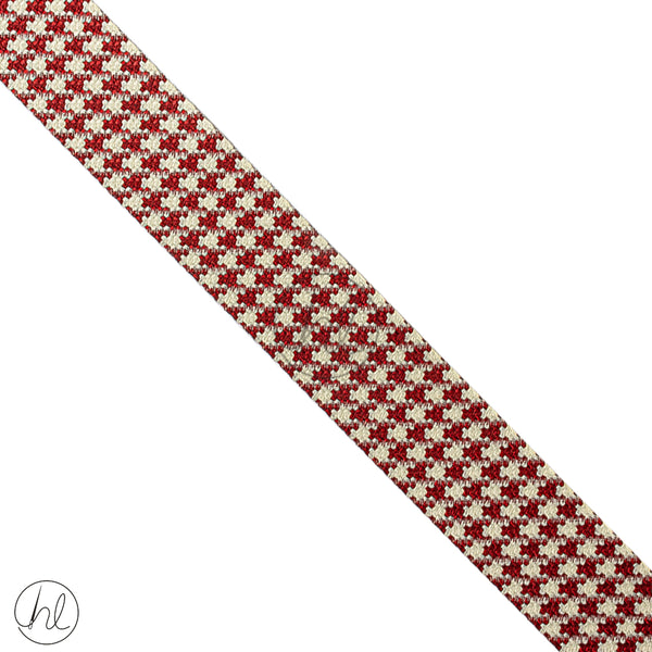 Ribbon 2 Tone Fancy (40mm)  (Dark Marron/Wht)