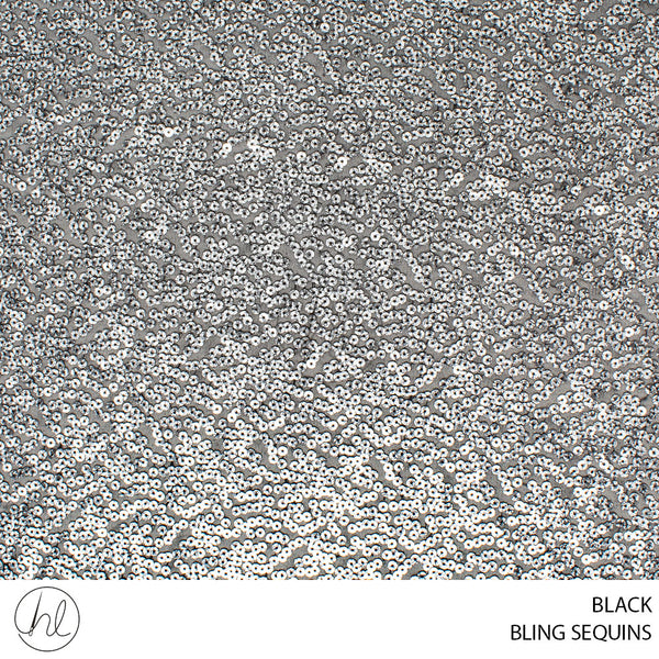 BLING SEQUINS (12) BLACK (140CM) PER M