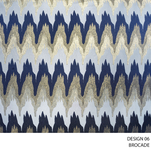 BROCADE FABRIC 140CM NAVY ROLL ROLL 001