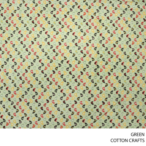 COTTON CRAFT BIRDS PRINTED FABRIC GREEN ROLL ROLL 001