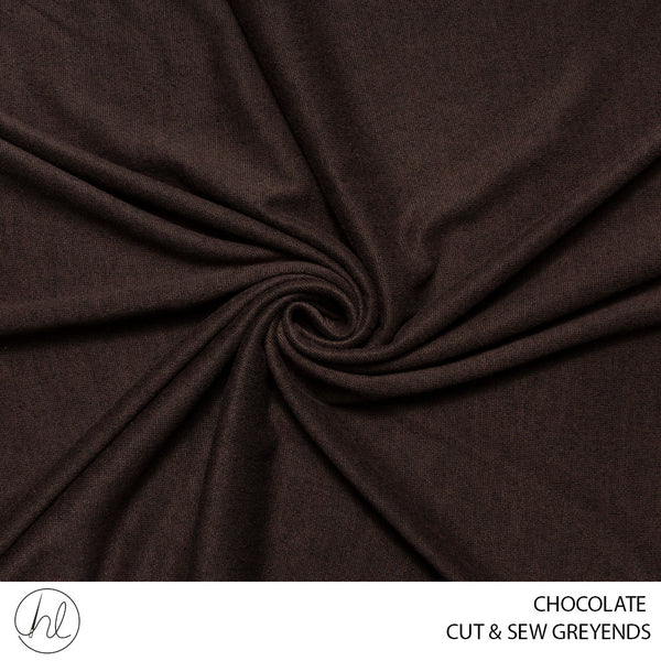 Cut & Sew Greyends (56) Chocolate (150cm) Per M