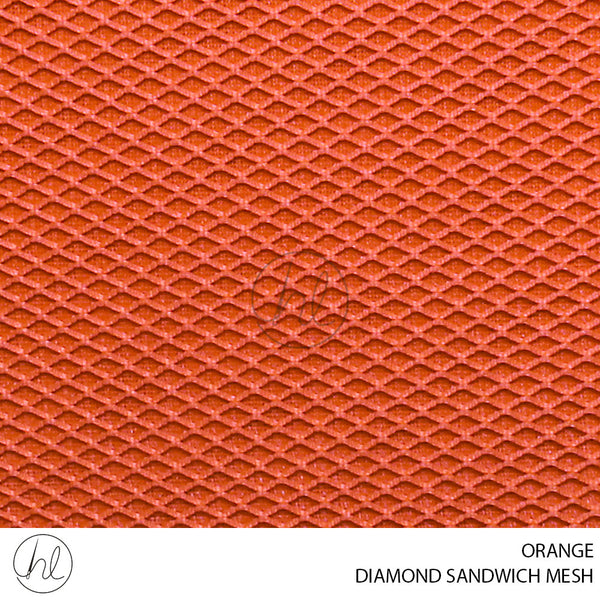 DIAMOND SANDWICH MESH (781) ORANGE (150CM) PER M