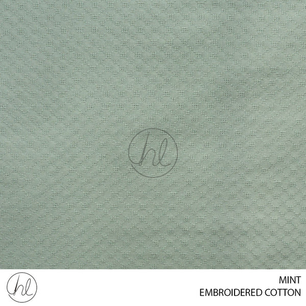 Embroidered cotton (51) mint (150cm) per m