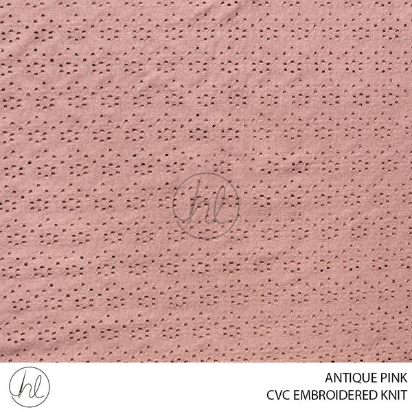 CVC EMBROIDERED KNIT (51) ANTIQUE PINK (150CM) PER M