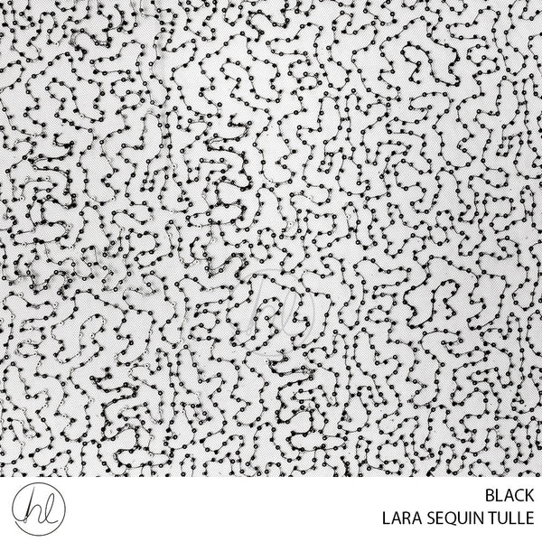 LARA SEQUIN TULLE (781) BLACK (130CM) PER M