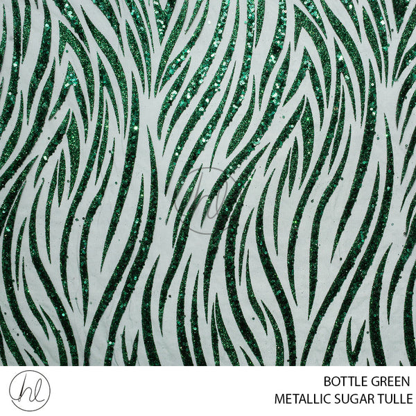 Metallic Sugar Tulle (53) Bottle Green (140cm) Per M
