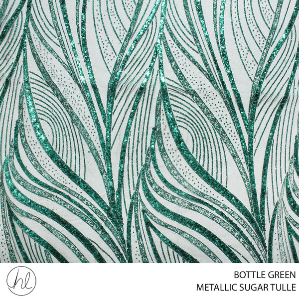 TULLE SUGAR MTLC RAINBOW 140CM BOTTLE GREEN ROLL ROLL 001