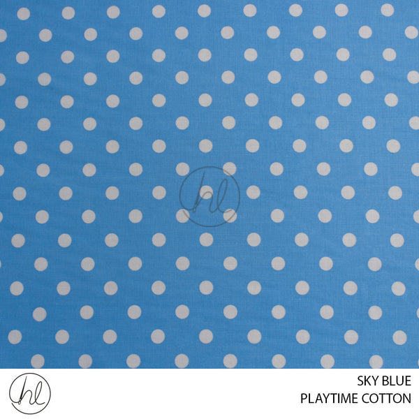 PLAYTIME COTTON 334 (POLKA DOT) (SKY BLUE) (150CM WIDE) PER M