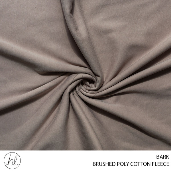 BRUSHED POLY COTTON FLEECE (51) BARK (150CM) PER M