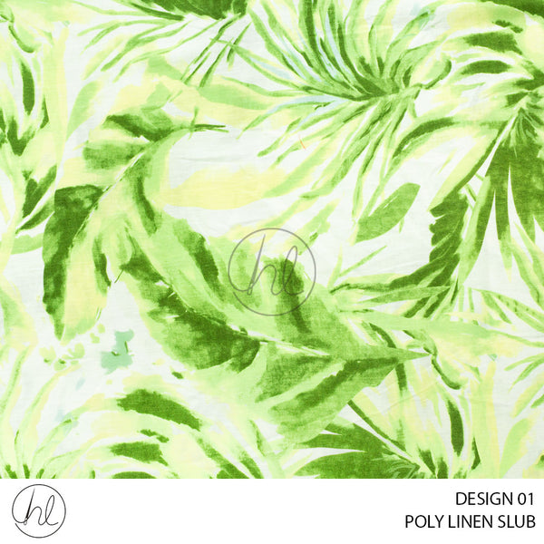 Poly Linen Slub Printed