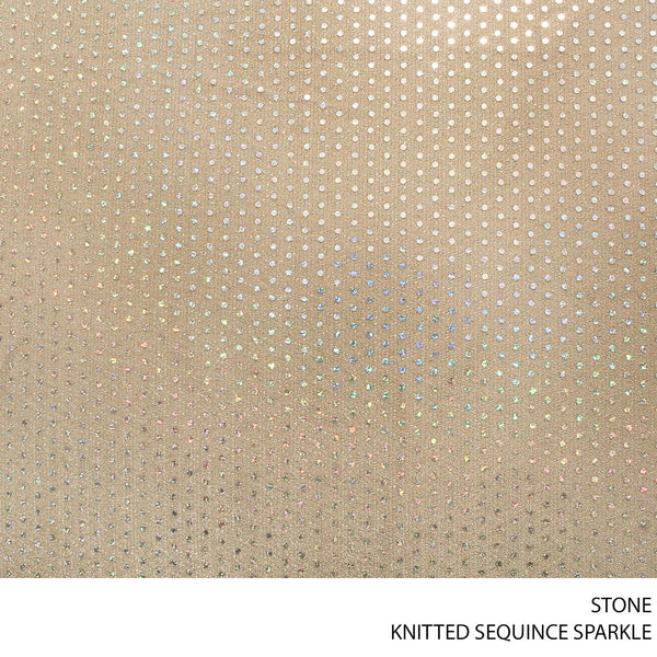 SEQUINCE KNITTED SPANGLE FABRIC 150CM STONE
