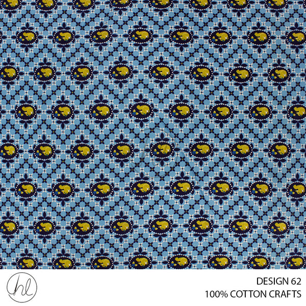 COTTON CRAFT LILLI BLOMMA FABRIC BLUE ROLL ROLL 001